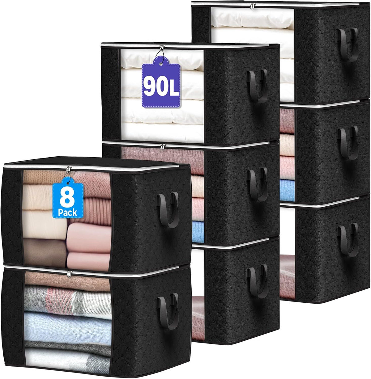 90L Large Storage Bags, Clothes Storage Bins Closet Organizers