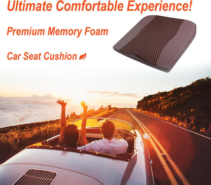 Lofty Aim Car Seat Cushion, Comfort Memory Foam Car Cushions for Driving - Sciatica & Lower Back Pain Relief, Driver Seat Pillow for Auto, Office Chair, Wheelchair - Black