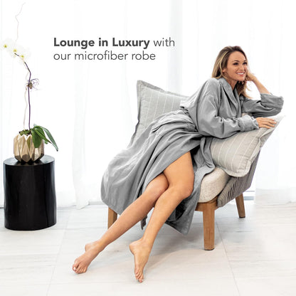 Women's Microfiber Robe by BOCA, Luxury Hotel Bathrobe, Generous Sizing