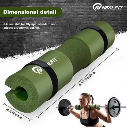 NEALFIT Barbell Pad Squat Pad for Squats—Squat Bar Pad—Great for Weightlifting,Lunges and Hip Thrusts—Foam Sponge Pad—Fit Standard and Olympic Bars Perfectly