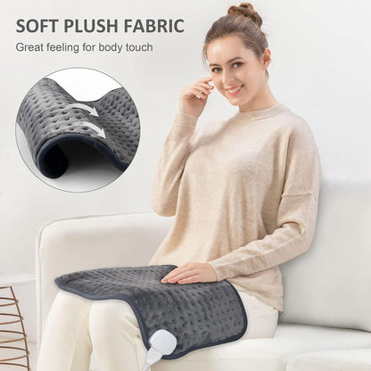 Snailax Heating Pad for Back Pain Relief，Electric Heat Pad for Period Cramps, Neck, Shoulders, Heated Pad with Adjustable Strap, 6 Heat Levels, Auto Shut Off, 16”x24”,Washable,Gifts for Man Dad