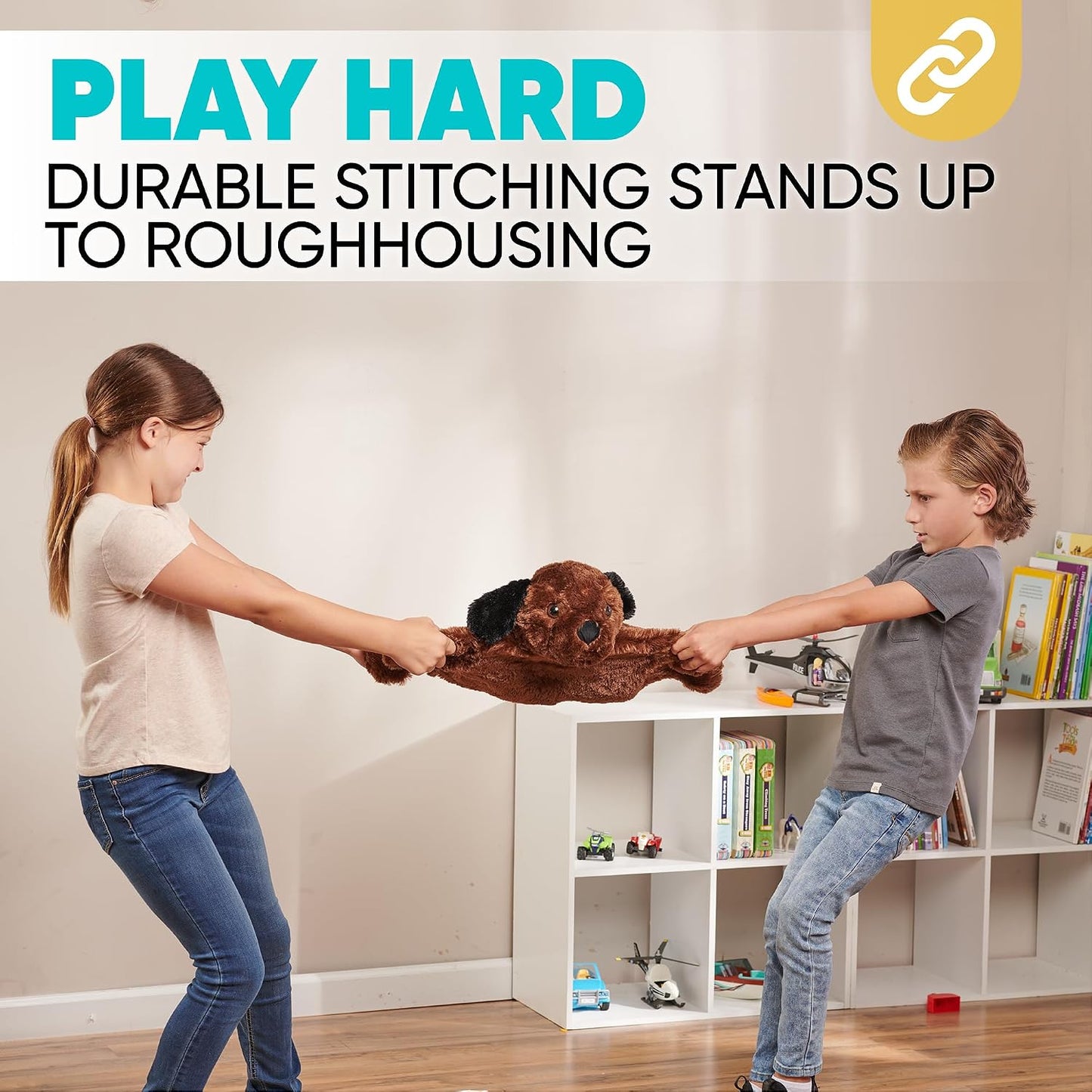 FRIENDLY CUDDLE Weighted Lap Blanket for Kids & Adults – Kids Weighted Blanket – ASD, Sensory Processing Weighted Stuffed Animals Dog Toy – Microwavable Weighted Lap Pad for Kids, 5 Lbs.