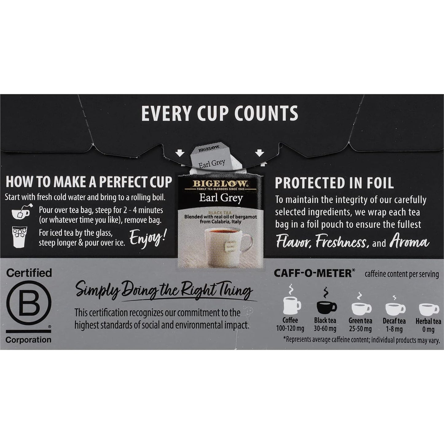 Bigelow Tea Black Tea 6 Flavor Variety Pack, Caffeinated Tea with Mint, Lemon, Constant Comment, English Teatime, Earl Grey, and Vanilla Chai, 20 Count Box (Pack of 6), 120 Total Tea Bags