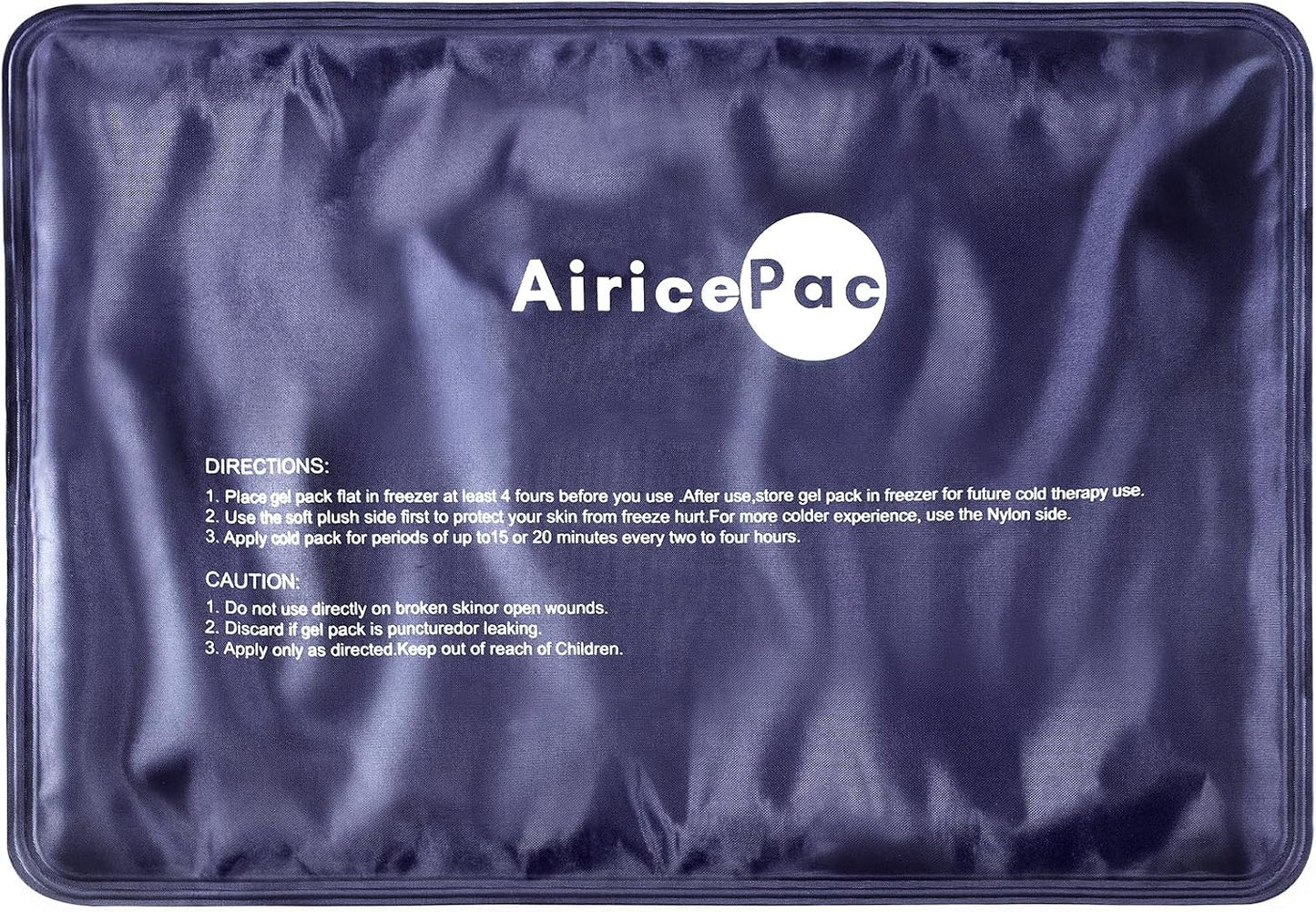 AiricePac Extra Large Gel Flexible Back Ice Packs for Injuries Reusable, 11”x 20” Cold Pack Wrap for Knee Leg Neck Shoulder Hip Back Pain Relief, Cold Compress Therapy for Swelling, Bruises, Surgery