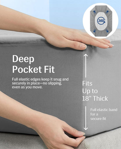 Elegear Cooling Mattress Pad King, Upgraded Arc-Chill® 3.0 + PCM Cooling, Stay Cool All Night, Breathable & Soft, Deep Pocket 18", Washable Mattress Protector for Hot Sleepers, Gray