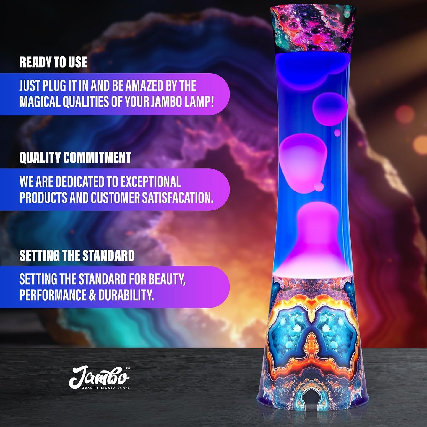 JAMBO 15.5" The Upgraded Motion Lamp, Sunset Decal Motion Light, Beautiful Home Decor, Living Room Bedroom Lamp, Relaxing Nightlight for Teens, Kids & Adults