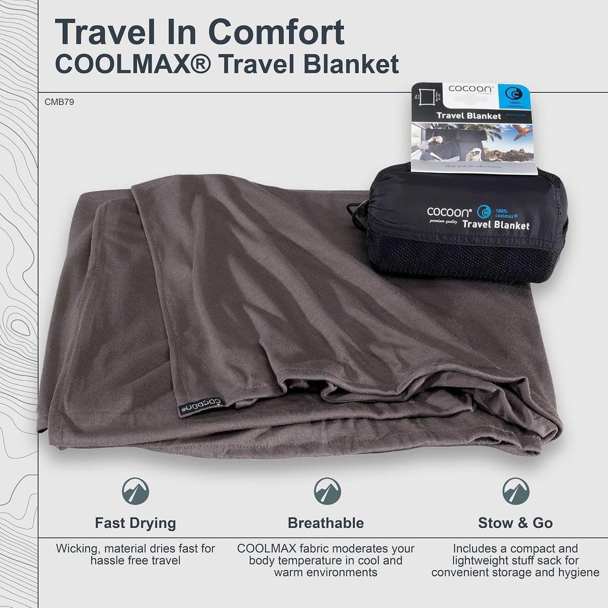 COCOON Coolmax Travel Blanket - Black