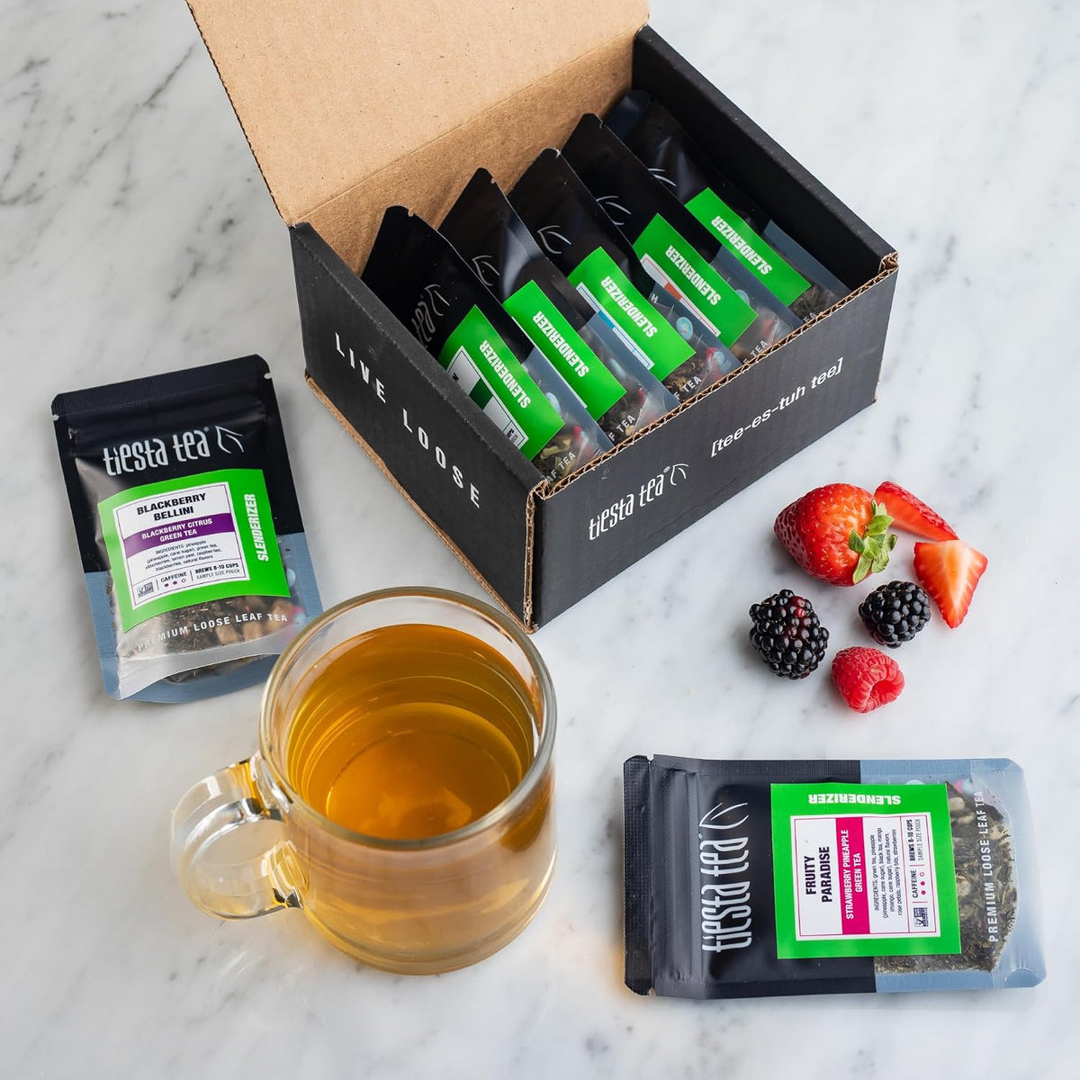 Tiesta Tea 7 Green Teas Dry Flight Sampler Loose Leaf 7 Pouches