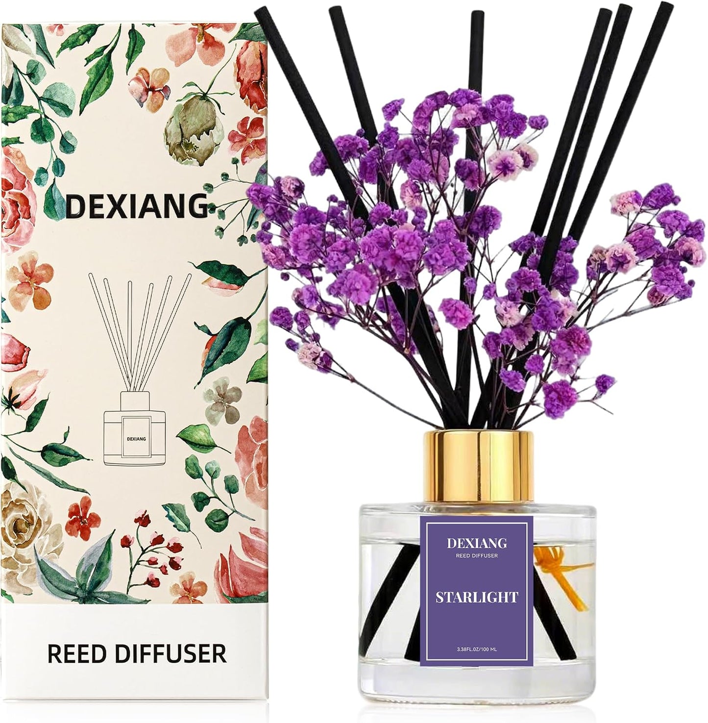 Reed Diffuser Set, Coconut 3.38 fl oz Oil Home Fragrance Bathroom Decor