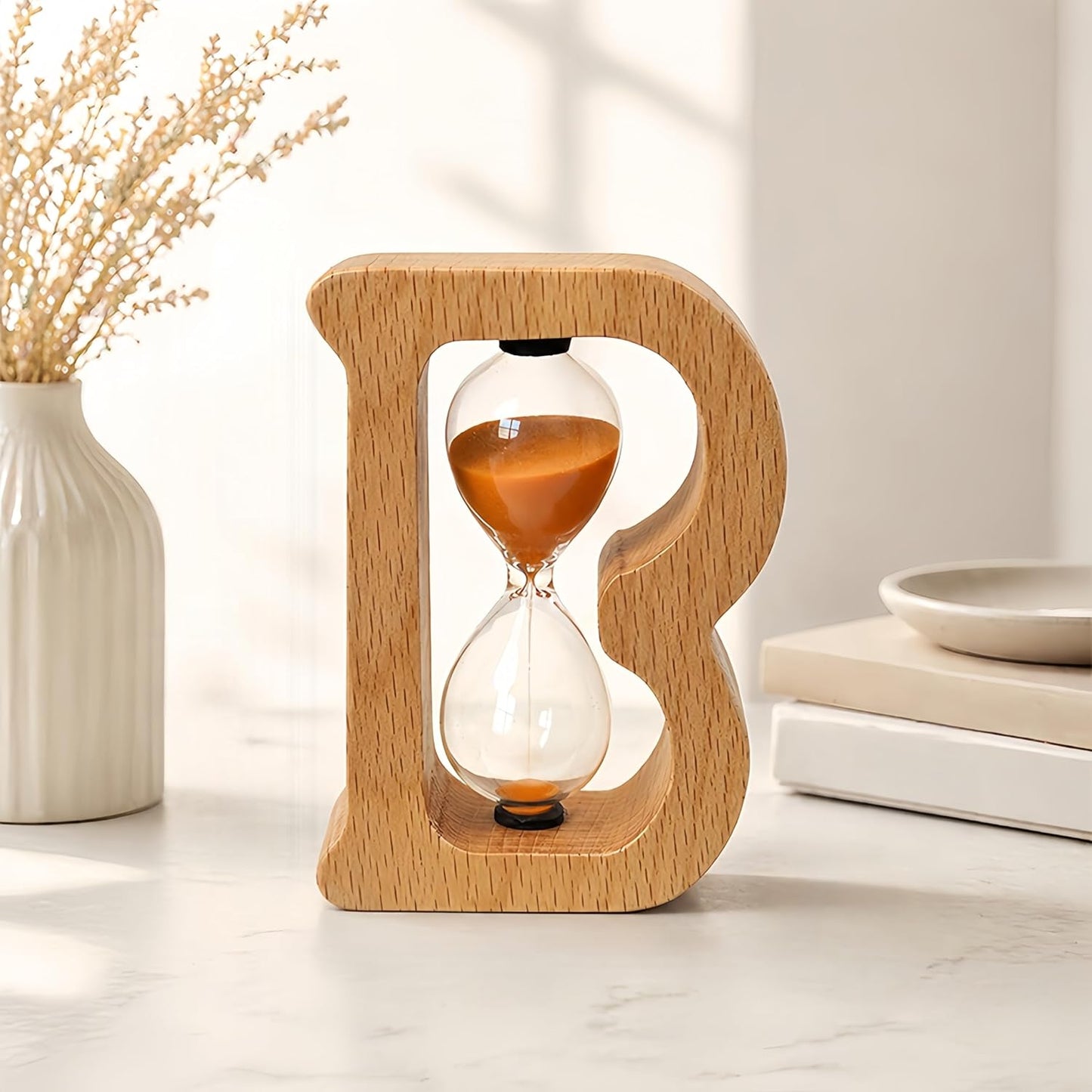 Mini Wooden Sand Timers,100% Bamboo Hourglass Sand Timers 1Min Sandglass Timer for Toothbrush Timer Games Classroom Home Office Cooking(Blue+1Min)