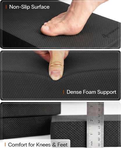 StrongTek 2-in-1 Non-Slip Balance Pad - High-Density Foam Cushion, Supportive Exercise Mat & Knee Pad for Core Training, Yoga, Pilates, Physical Therapy, Stability Training, Stretching, and Rehab