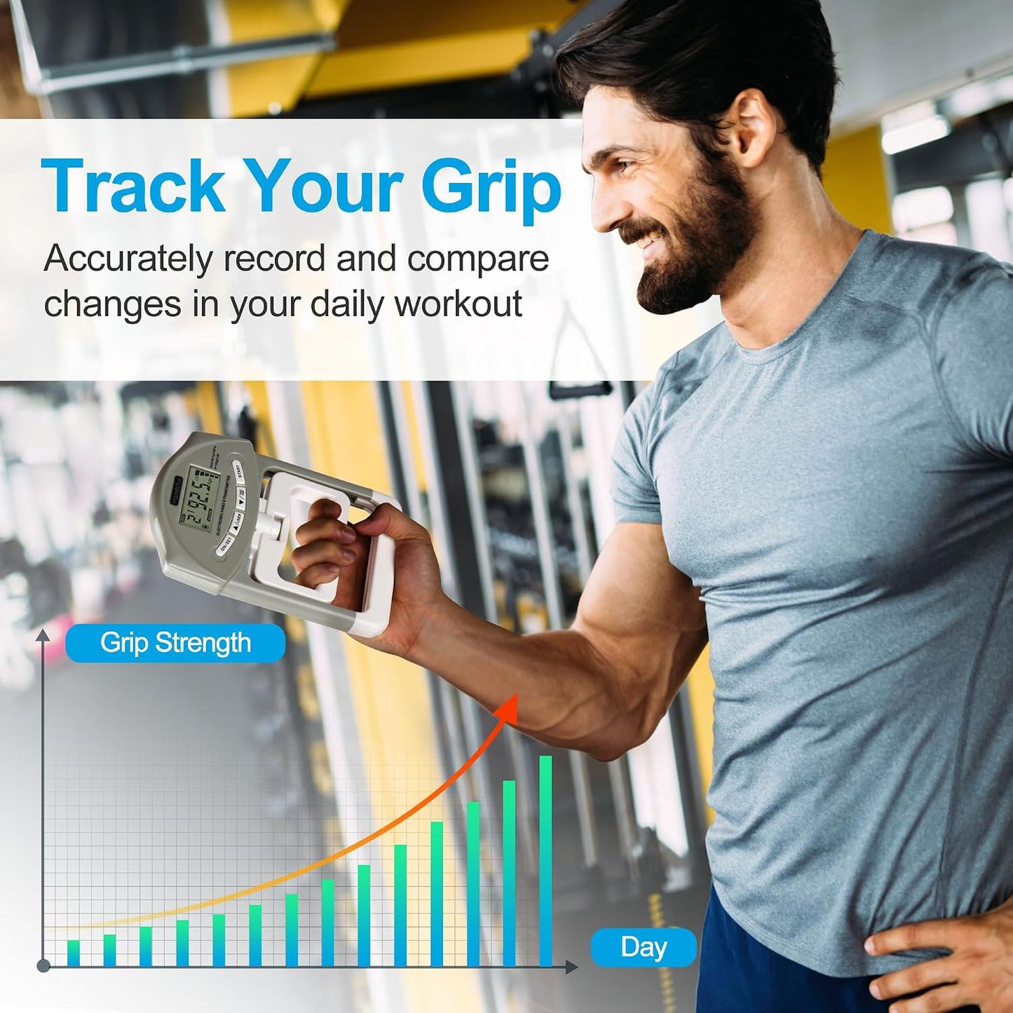 Handeful Grip Strength Tester, Hand Grip Dynamometer, Electronic Handgrip Testing for Sports Home School Use