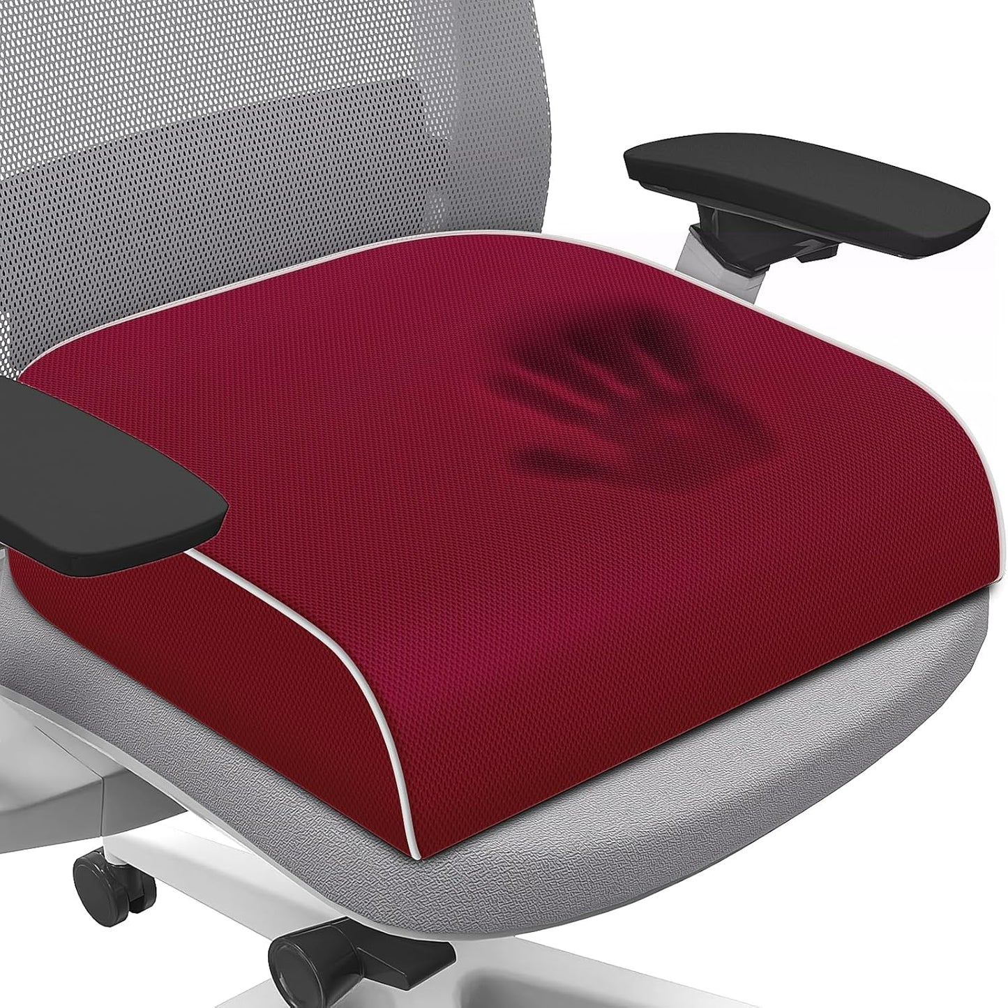 SweetSlubr Seat Cushion for Tailbone Pain Relief, Office Chair Cushion, Chair Pad, Memory Foam Large Cushion with Non-Slip Cover for Soft Support at Office Chair, Car Seat, Airplane, Black/Large