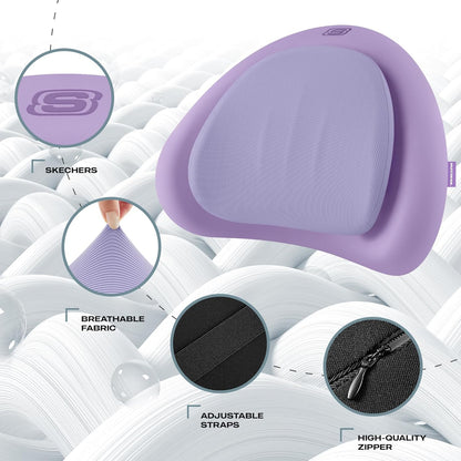 Skechers Lumbar Pillow Premium Memory Foam,Double-Layer-Office Chair Cushion for Tailbone Pain Relief,Butt Pillow for Office Chair,Car seat Cushion,Long Sitting Office Workers,and Car Drivers,Black