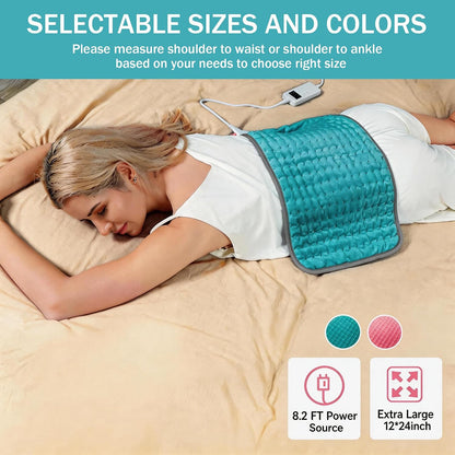 Heating Pad for Period Cramps, Heating Pad for Back/Neck/Shoulder Muscle Pain, 6 Heating & 4 Timer Setting, Auto Shut Off, Dry/Moist Heat & Machine Washable, Birthday Christma s Gifts for Women Mom