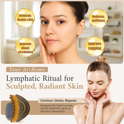 Lymphatic Contour Face Brush, Facial Brush for Lymphatic Drainage, Dry Lymphatic Massage Brush, Face Sculpting Brush, Lymphatic Drainage Massager, Contour Face Brush, Face Depuffer, Facial Tool