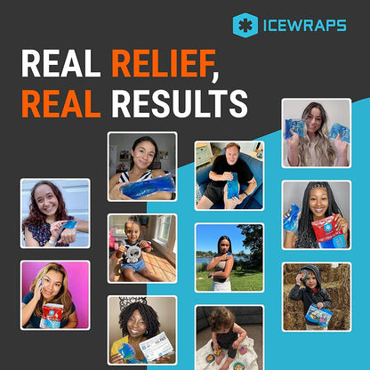 ICEWRAPS Hot & Cold Ice Packs, 3 x 5 in Soft Reusable Gel Packs for Injuries, Headaches, Joints, and Fever Relief, Puncture-Proof Material, 6 Pack, FSA-HSA Eligible