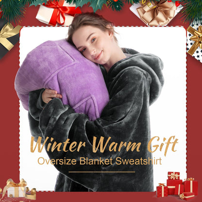 Aemicion Strawberry Blanket Hoodie,Oversized Sherpa Wearable Hooded Blanket,Warm Cozy Sweatshirt Gifts for Women Girls Adult