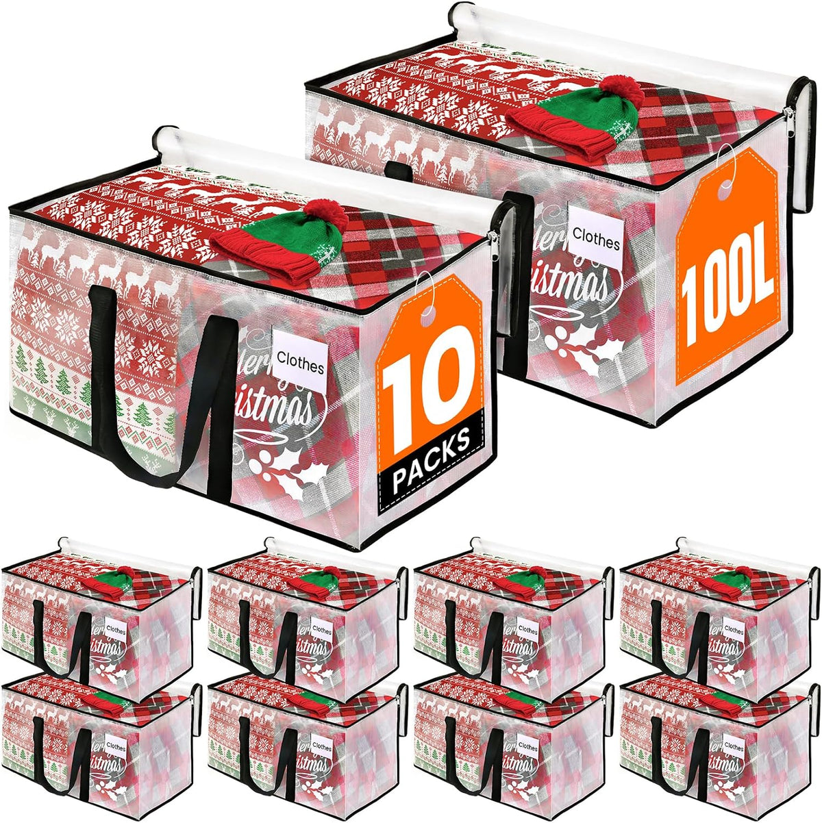 RoomHacks Moving Bags, Heavy Duty Large Storage Bags, 88L, Clear