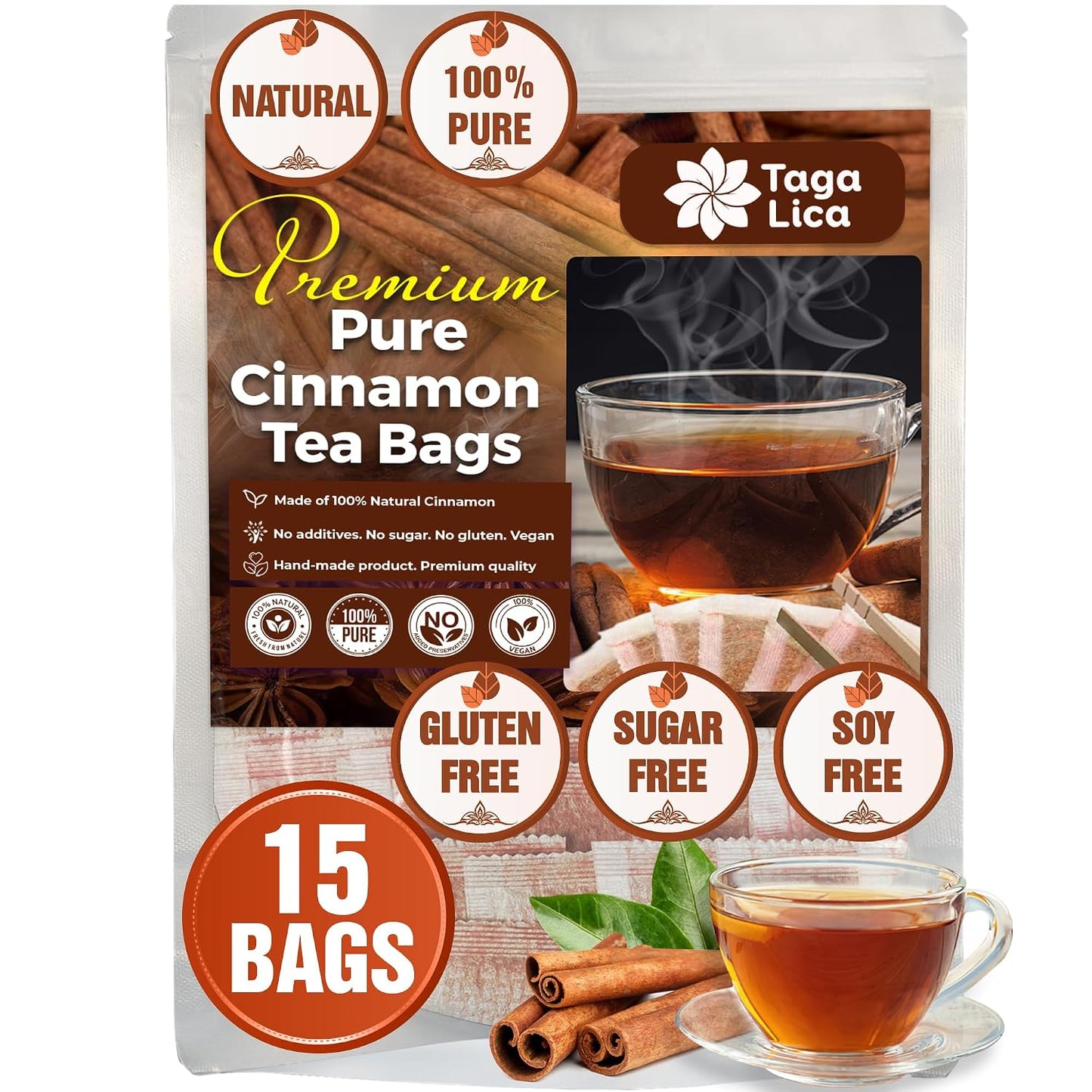 Tagalica, Premium 135 Dandelion Root Tea Bags, 100% Natural & Pure from Dandelion Root, Eco-Conscious Tea Bags, Herbal Tea. No Sugar, No Caffeine, No Gluten, Vegan