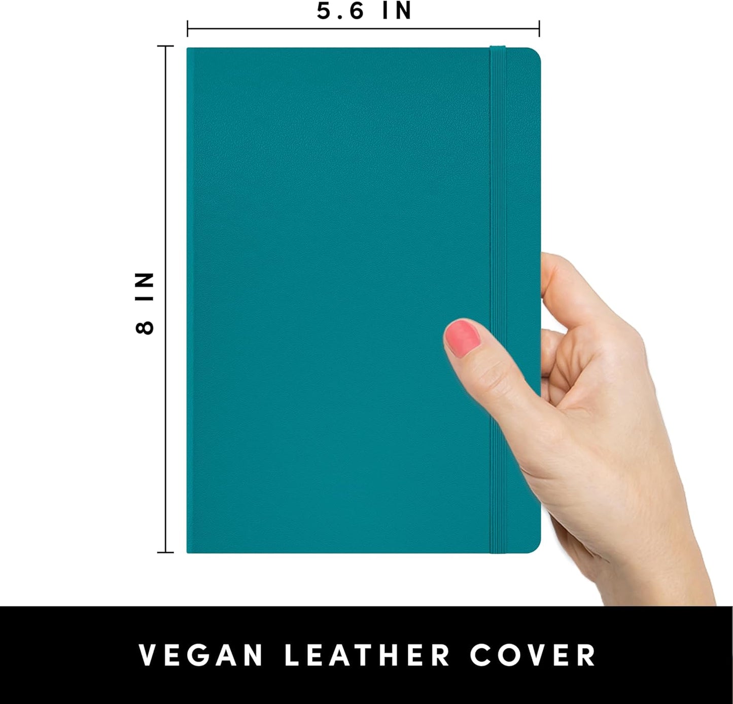 PAPERAGE Lined Journal Notebook, Hardcover Journal for Women & Men, 160 Pages, (5.6 in x 8 in), College Ruled Journaling Notebook for Work, School Supplies & Note Taking, (Black)