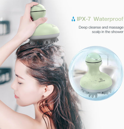 COMFIER Electric Scalp Massager, Waterproof Head Massager with Mutlti-Modes Vibration, Handheld Portable Head Scratcher for Hair Growth, Dog Cat Massager for Deep Clean and Stress Relax