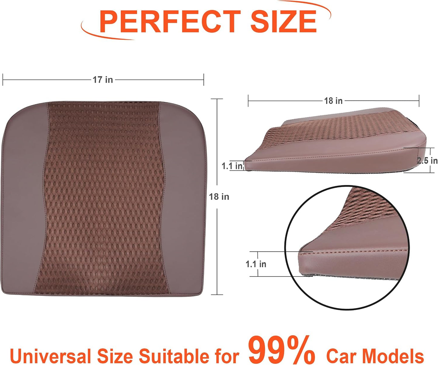 Lofty Aim Car Seat Cushion, Comfort Memory Foam Car Cushions for Driving - Sciatica & Lower Back Pain Relief, Driver Seat Pillow for Auto, Office Chair, Wheelchair - Black