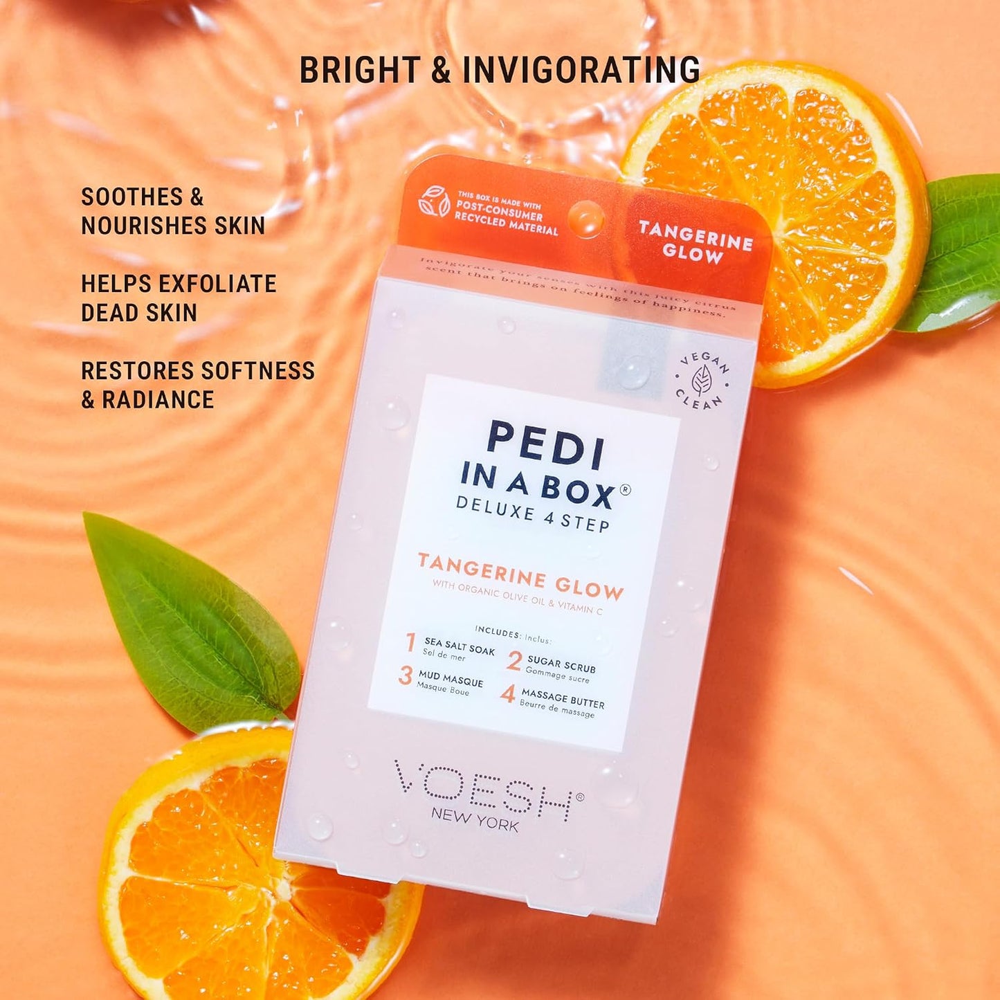 VOESH Pedi in a Box 4 Step Fresh Trio - 3 Pack of Ocean Refresh, Eucalyptus Energy Boost, & Cucumber Fresh Pedicure Set, DIY Pedi, Foot Spa