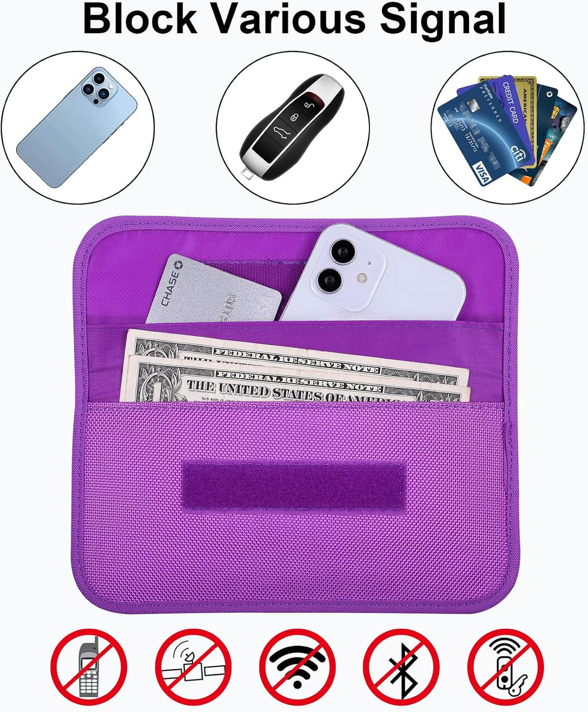 Wisdompro Faraday Bag, RFID Signal Blocking Bag for Phones and Car Keys