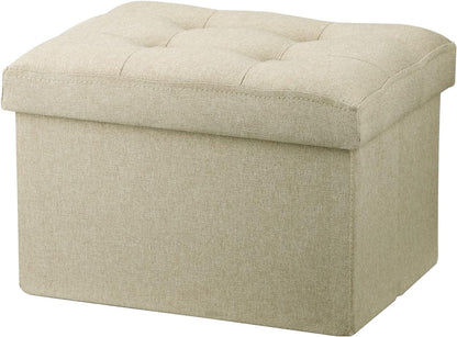 LINMAGCO Ottoman with Storage Small Foot Rest Stool Under Desk Stool Short Folding Footrest for Living Room Bedroom Home Office Dorm Dark Gray 16X12X12IN
