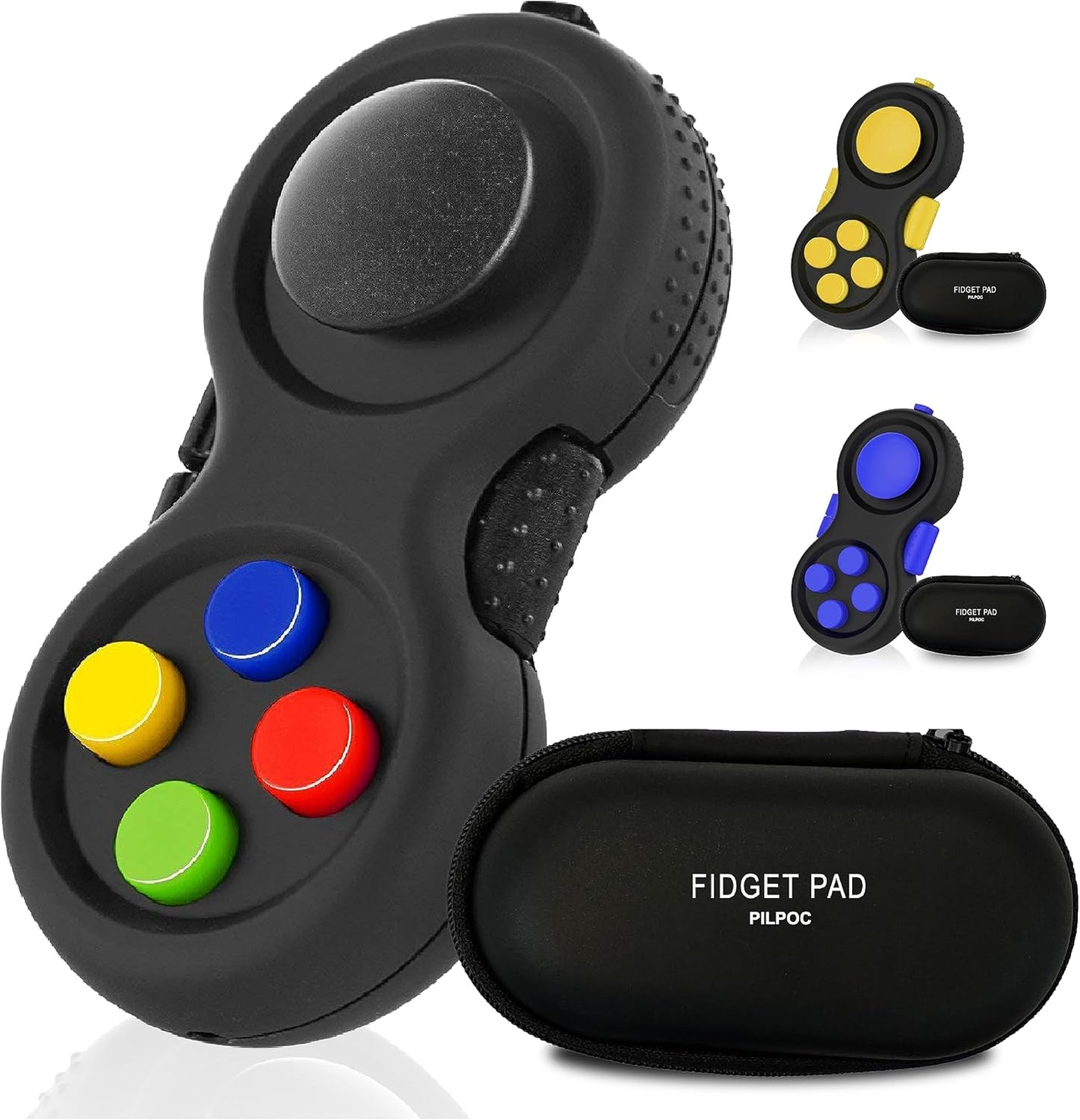 PILPOC theFube Fidget Cube, 6-Sided Stress Relief Infinity Cube for Adults & Kids, Boosts Concentration, Mindfulness Aid, Silent & Audible Modes, Stocking Suffers for Boys, Kids and Adults (Midnight)