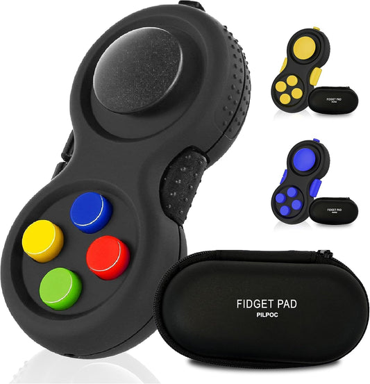 PILPOC theFube Fidget Cube, 6-Sided Stress Relief Infinity Cube for Adults & Kids, Boosts Concentration, Mindfulness Aid, Silent & Audible Modes, Stocking Suffers for Boys, Kids and Adults (Midnight)