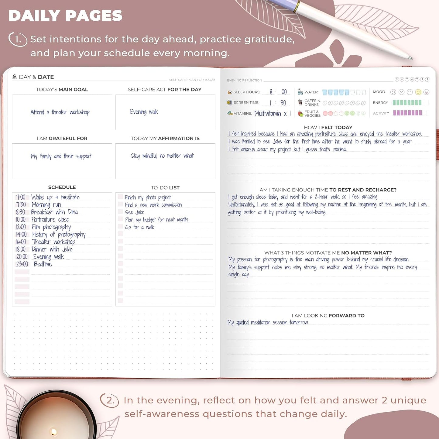 Clever Fox Self-Care Journal – Daily Reflection Notebook – Mental Health & Personal Development Planner, Meditation & Mood Log, A5 (Aquamarine)