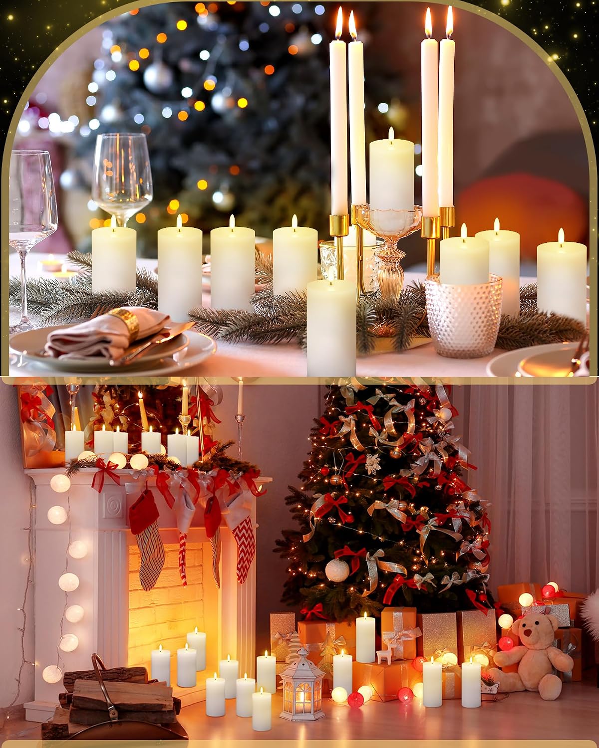 VIHOSE 12 Pack White Flameless Candles Set with Remote and Timer Flickering Flameless Battery Candles Flat Top LED Pillar for Wedding Outdoor Home Festival Decoration(D 3'' H 4'' 5'' 6'')