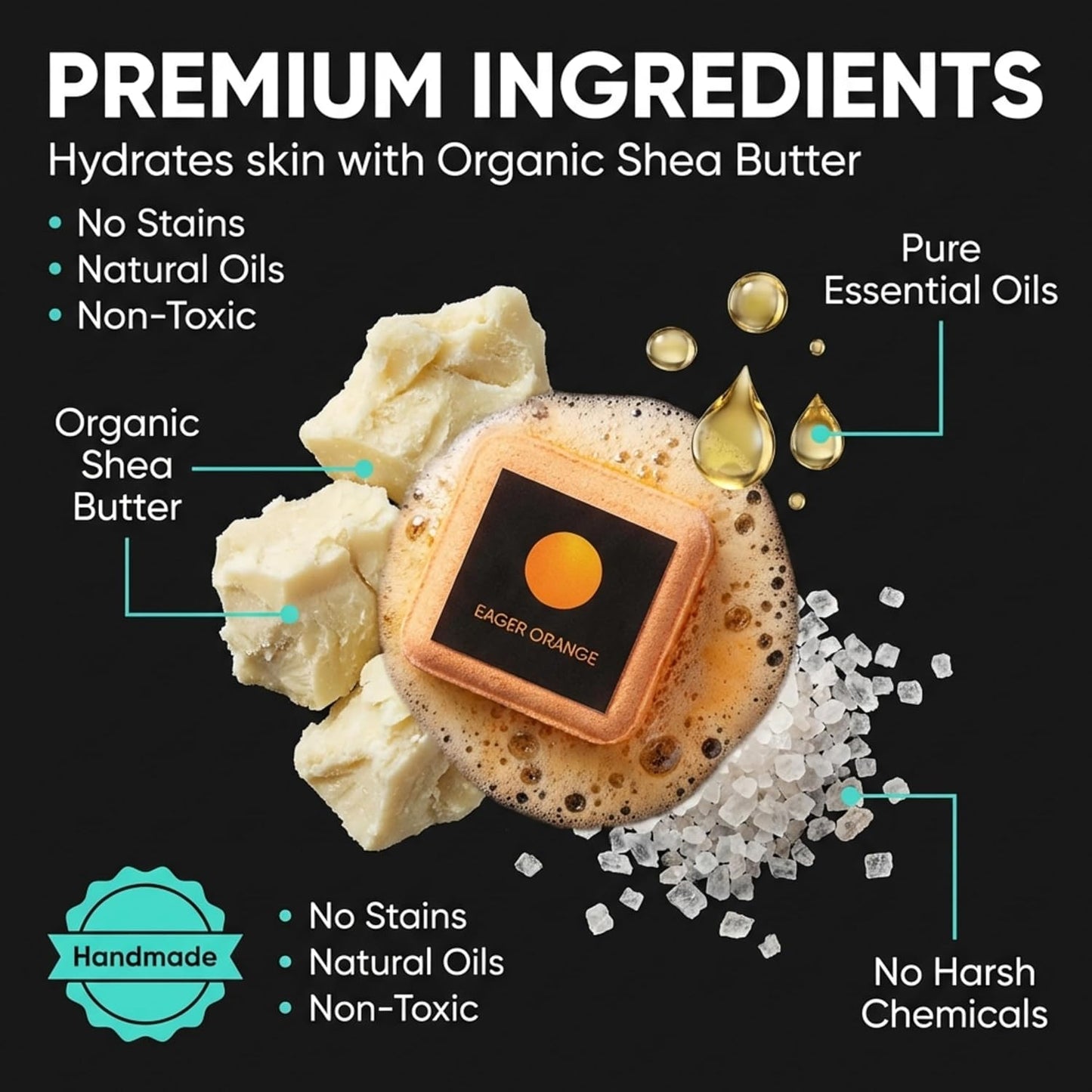 Bath Bombs for Men - Gift Set of 18 Square Shaped Handmade Natural Bath Bombs of 2.5 oz w/Essential Oils, Unique Manly Scents, for Boyfriend, Husband, Father - 18 Pack Square