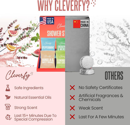 Cleverfy Shower Steamers Aromatherapy Gifts for Women and Men, 18 Tablets