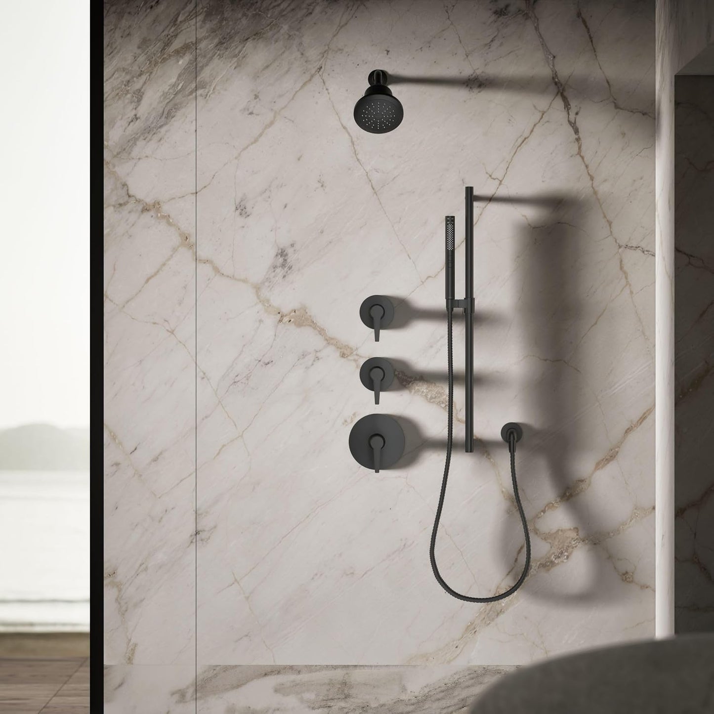 KOHLER 33631-Y-BN Cinq Round Single-Function Filtered Showerhead, Five-Layer Filtration, 2.5 GPM, Full Coverage Spray, Premium Durable Material, Vibrant Brushed Nickel