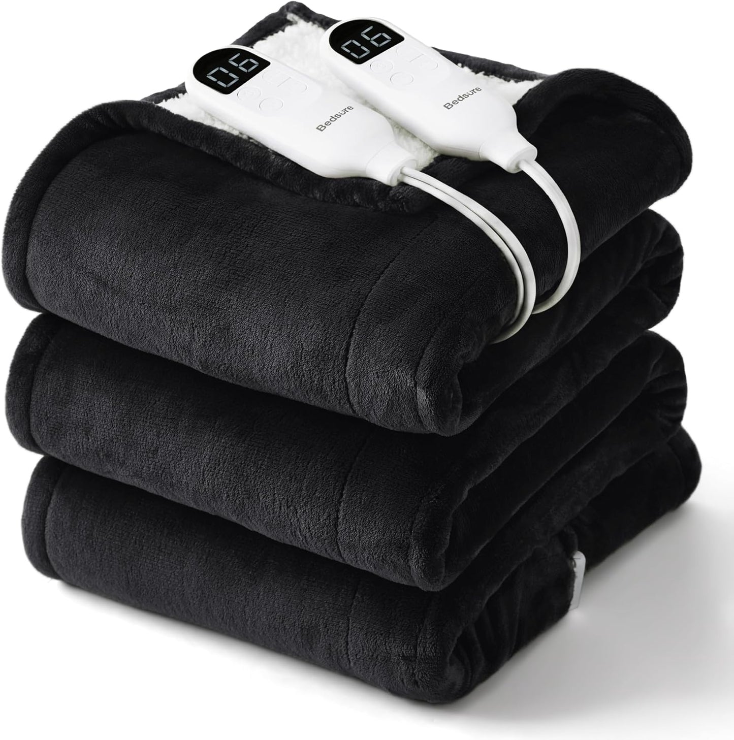 Bedsure Heated Blanket Throw Blanket with Preheat Function - Fast Heating Electric Blanket, Soft Flannel Throw with 6 Time Settings(Up to 10H), 6 Heating Settings, Gifts for Grandma (50"x60", Cream)