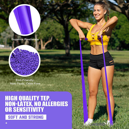 HPYGN 3 Levels Non-Latex Exercise Bands for Physical Therapy & Yoga, Professional Resistance Bands Set for Working Out, Strength Training, Pilates & Rehab, TPE Elastic Stretch Bands for Seniors, Women