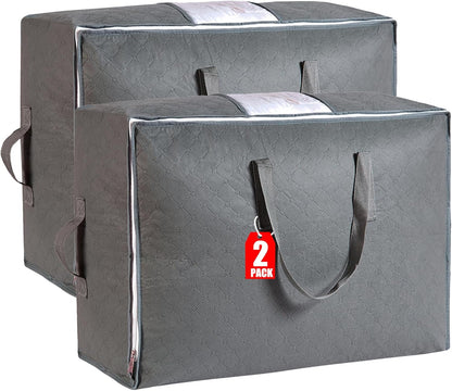 105L Extra Large Storage Bag for Blankets Comforters Bedding Clothes Pillow