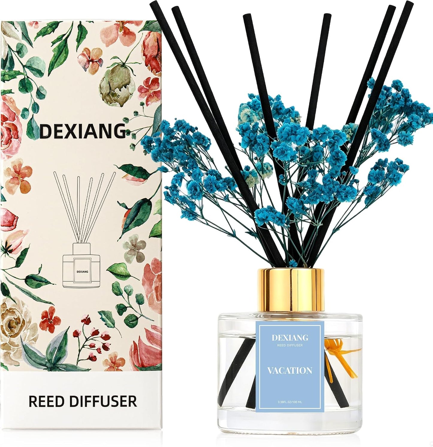 Reed Diffuser Set, Coconut 3.38 fl oz Oil Home Fragrance Bathroom Decor
