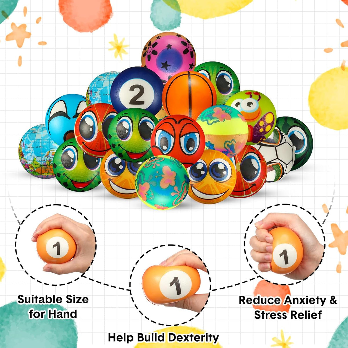 Shappy Mini Foam Balls Bulk 2.5 Inch for Party Favors, 204 Pcs, Stylish