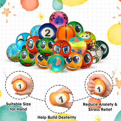 Shappy Mini Foam Balls Bulk 2.5 Inch for Party Favors, 204 Pcs, Stylish