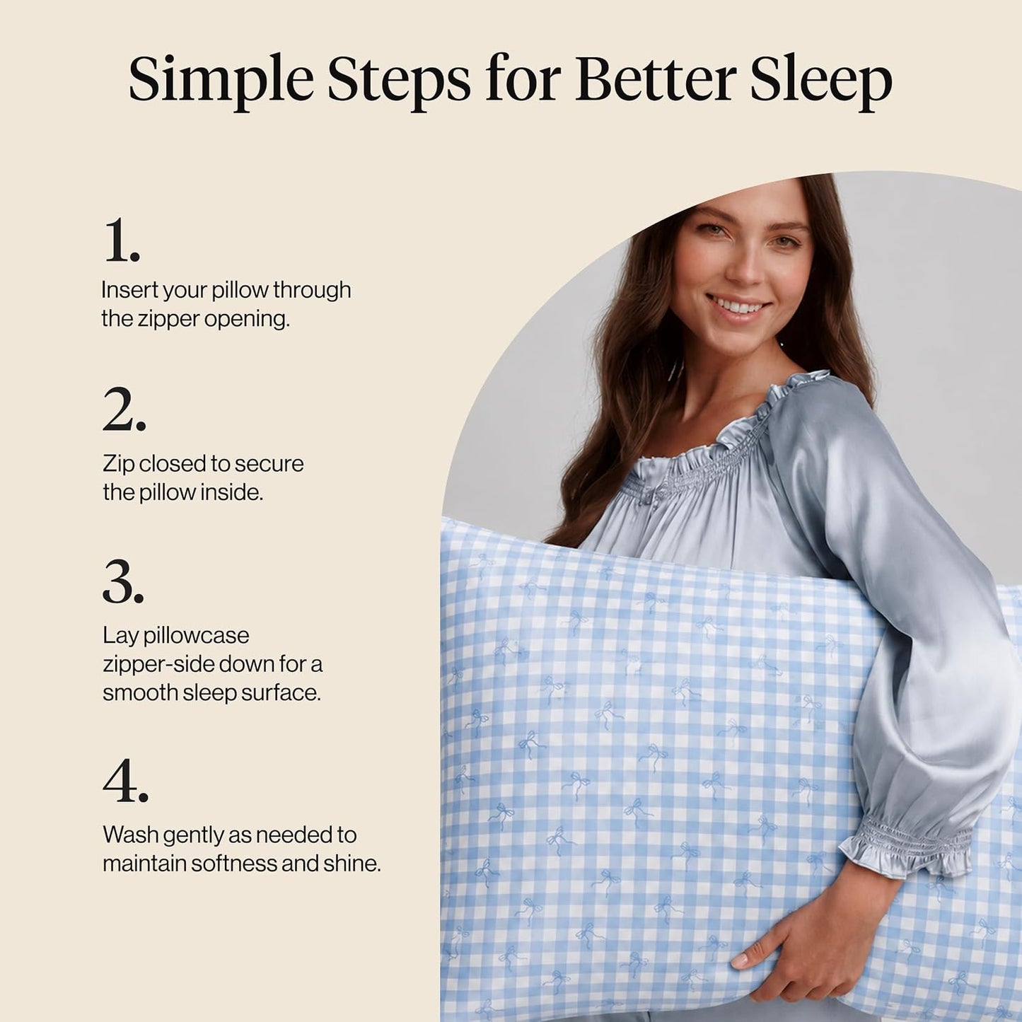 Kitsch Satin Pillowcase with Zipper for Hair & Skin - Softer Than Silk Pillow Cases, Smooth Cooling Satin Pillow Case, Wrinkle-Free, Machine Washable - Pillow Cases Standard Size (19x26) - Blush