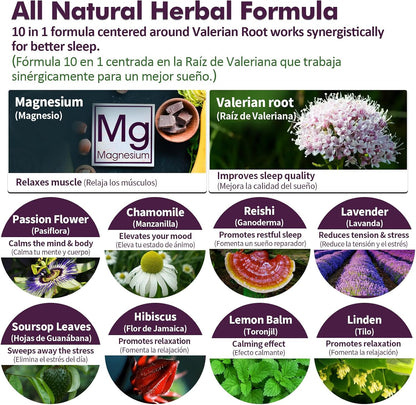 Valerian Root Sleep Aid Drops - Pasiflora y Valeriana para Dormir