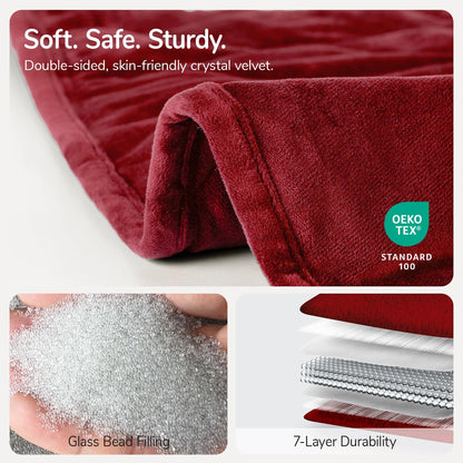 Kaisa Weighted Lap Blanket 7 lbs 41" x 53", Cozy Luxury Crystal Velvet Small Weighted Blanket for Adults, Portable Travel Weighted Blanket for Relaxation, All-Season Blanket, Machine Washable, Green