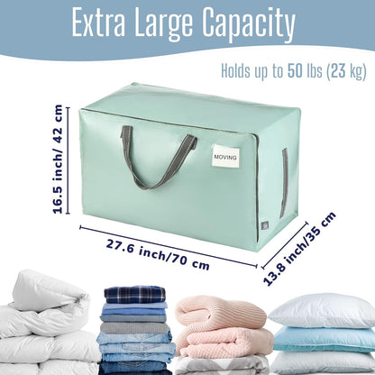 VENO Clear Extra Large Moving Bags & Storage Totes, Heavy Duty Organizer with Reinforced Handles & Strong Zippers for Clothes, College Dorm Essentials, Moving Supplies
