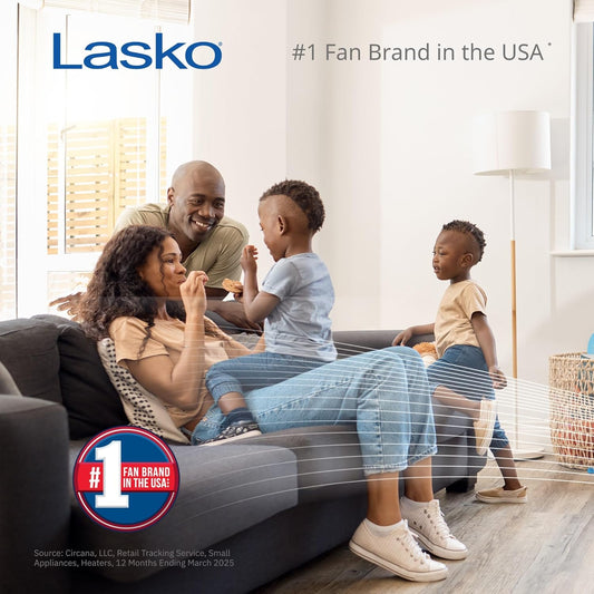 Lasko Oscillating Adjustable Pedestal Stand Fan with Timer and Remote for Indoor, Bedroom, Living Room, Home Office & College Dorm Use, 16 Inch, White, 1646