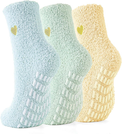Slipper Socks for Women Men Grip Hospital Socks with Grips Fuzzy Non Slip Warm Womens Gifts