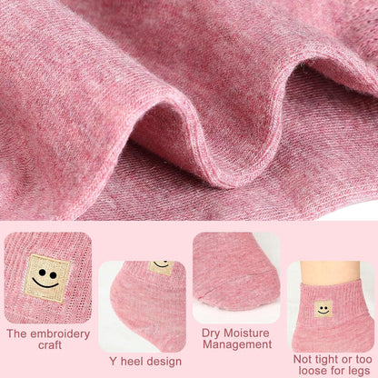 Eurzom 10 Pairs Socks Womens Crew Elastic Ankle Length Cotton Socks Aesthetic Cute Lightweight Low Cut Gifts for Women - Colors B